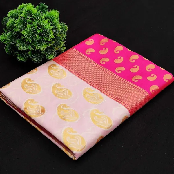 Pink_Woven_Kanjivaram_Silk_Saree_with_Saree_Cover